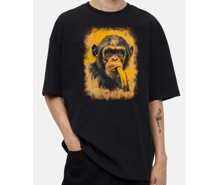 koszulka Synchro Heavy Oversize - ART GOTARD STUDIO " YELLOW MONKEY BANANA " , T-shirt jakości premium SUB971